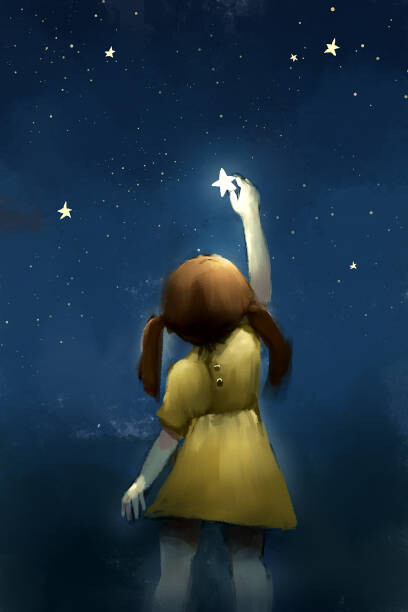 Levně Plakát, Obraz - digital painting of girl reach the, Archv, 26.7 × 40 cm