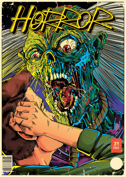 Levně Plakát, Obraz - Creepy zombie poster illustration, Man_Half-tube, 30 × 40 cm