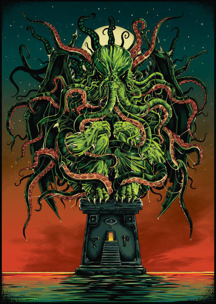 Levně Plakát, Obraz - Cthulhu kraken, Man_Half-tube, 30 × 40 cm