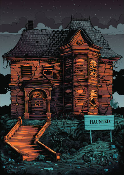 Levně Plakát, Obraz - Halloween haunted house poster, Man_Half-tube, 30 × 40 cm