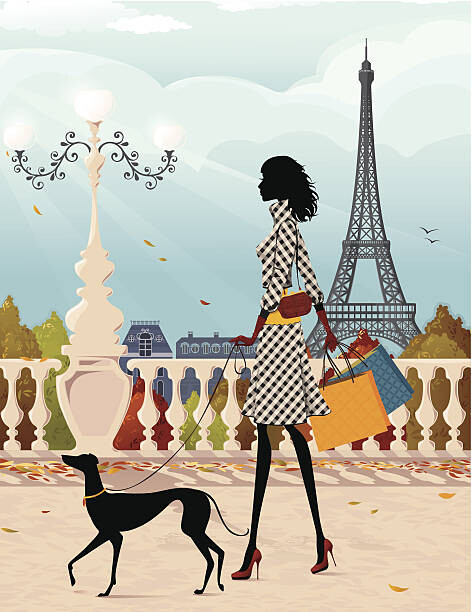 Levně Plakát, Obraz - Shopping in Paris (autumn), Ollustrator, 30 × 40 cm