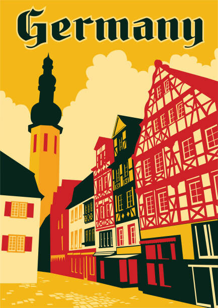 Levně Plakát, Obraz - Germany Travel Poster, Colin Schot Klotzbach, 30 × 40 cm