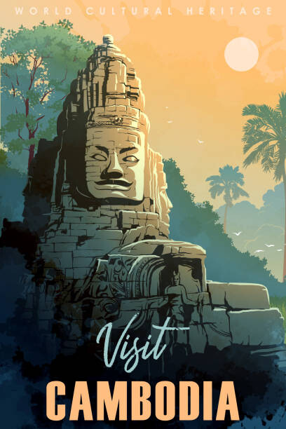 Levně Plakát, Obraz - Buddha Temple in Angkor Wat, Cambodia., Anton Tokarev, 26.7 × 40 cm