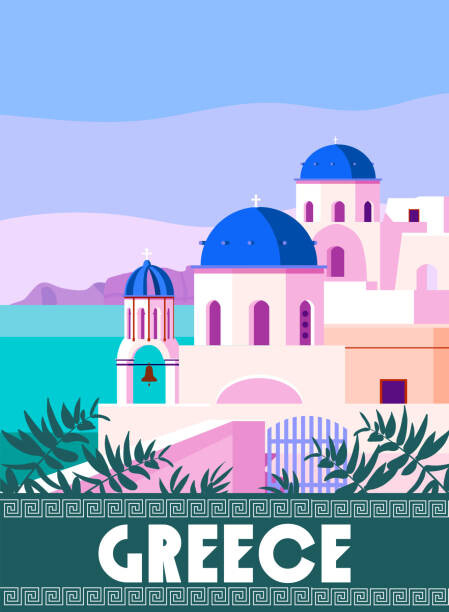 Ilustrace Travel to Greece Poster Travel, Greek, VectorUp, 30 × 40 cm
