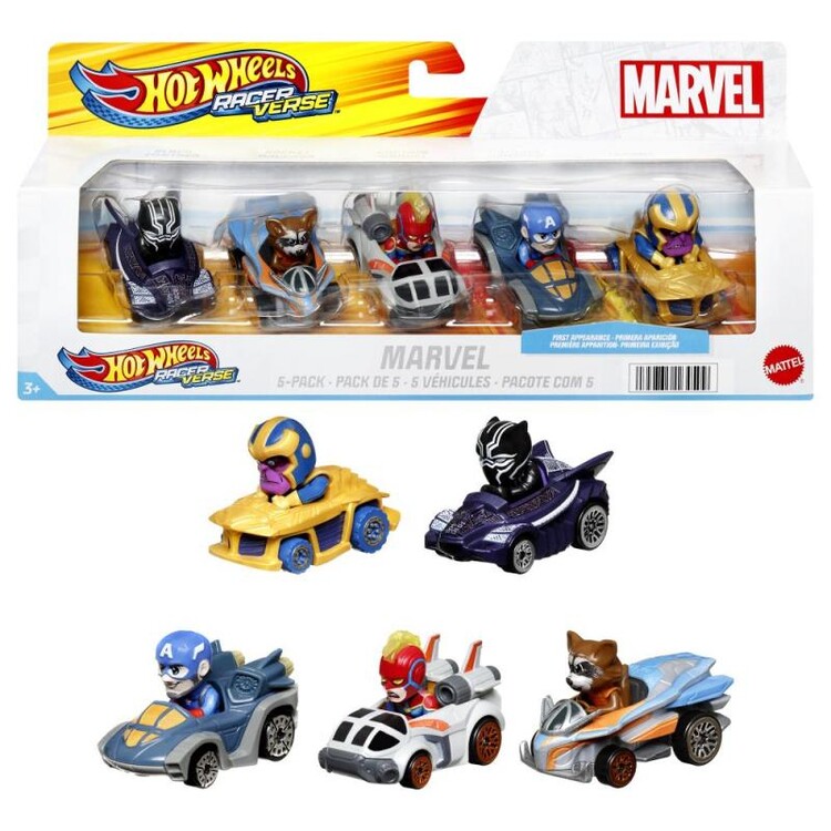 Levně Hot Wheels - Racerverse Marvel 5ks Auto