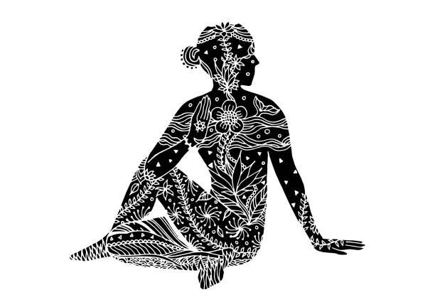 Levně Plakát, Obraz - yoga Seated Half Spinal Twist pose, Benjavisa, 40 × 30 cm