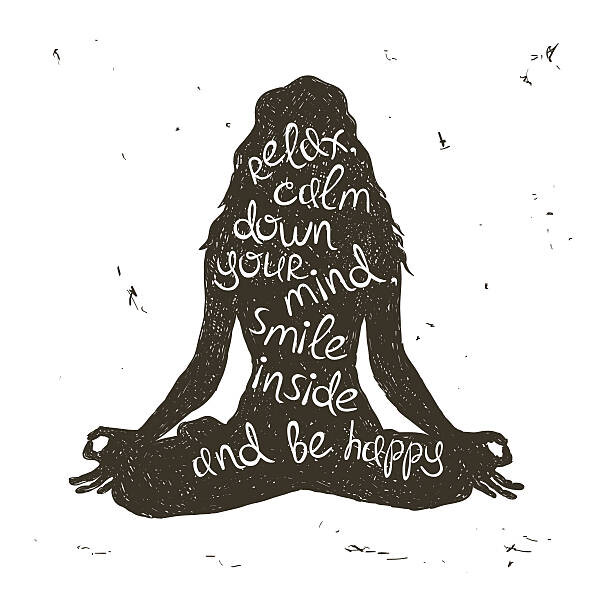 Levně Plakát, Obraz - Woman silhouette sitting in lotus pose of yoga., Annykos, 40 × 40 cm