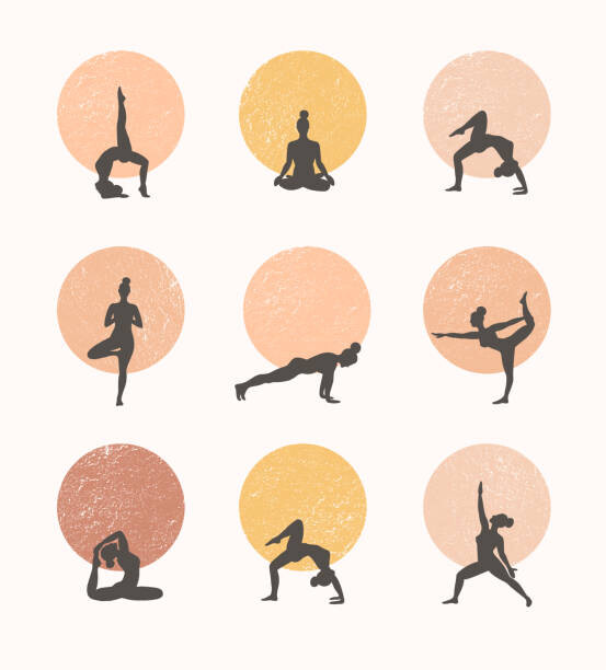 Levně Plakát, Obraz - Contours of women in the yoga, OlgaSpb, 40 × 40 cm