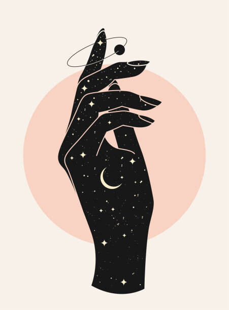 Levně Plakát, Obraz - Beautiful mystic woman hand silhouette with, dickcraft, 30 × 40 cm