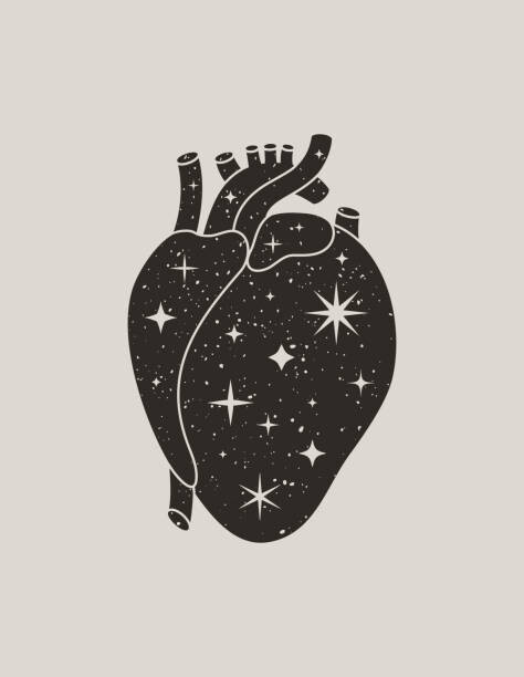 Levně Plakát, Obraz - Mystic Black Heart in a Trendy, ANASTASIIA DMITRIEVA, 30 × 40 cm