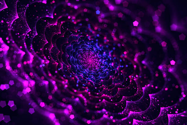 Levně Plakát, Obraz - Abstract Violet glowing Star background with, oxygen, 40 × 26.7 cm