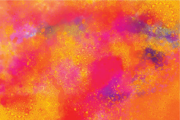 Levně Plakát, Obraz - Holi Festival Burst of Colors Mandala, VladSt, 40 × 26.7 cm