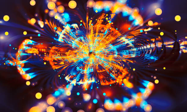 Levně Plakát, Obraz - Dark abstract flower fractal, oxygen, 40 × 24 cm