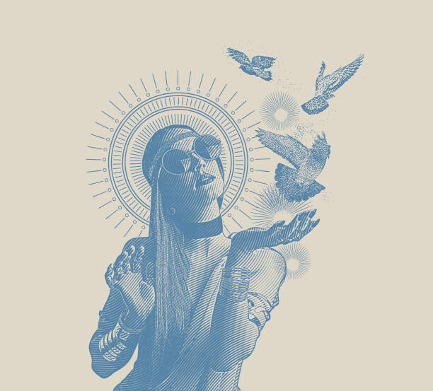 Levně Plakát, Obraz - Multiple Exposure of a Spiritual boho, GeorgePeters, 40 × 40 cm
