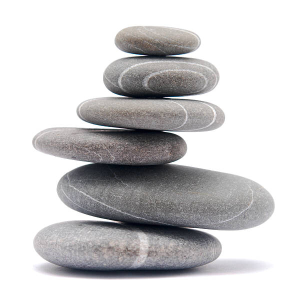 Levně Plakát, Obraz - Six tabular grey stones piled on, RusN, 40 × 40 cm