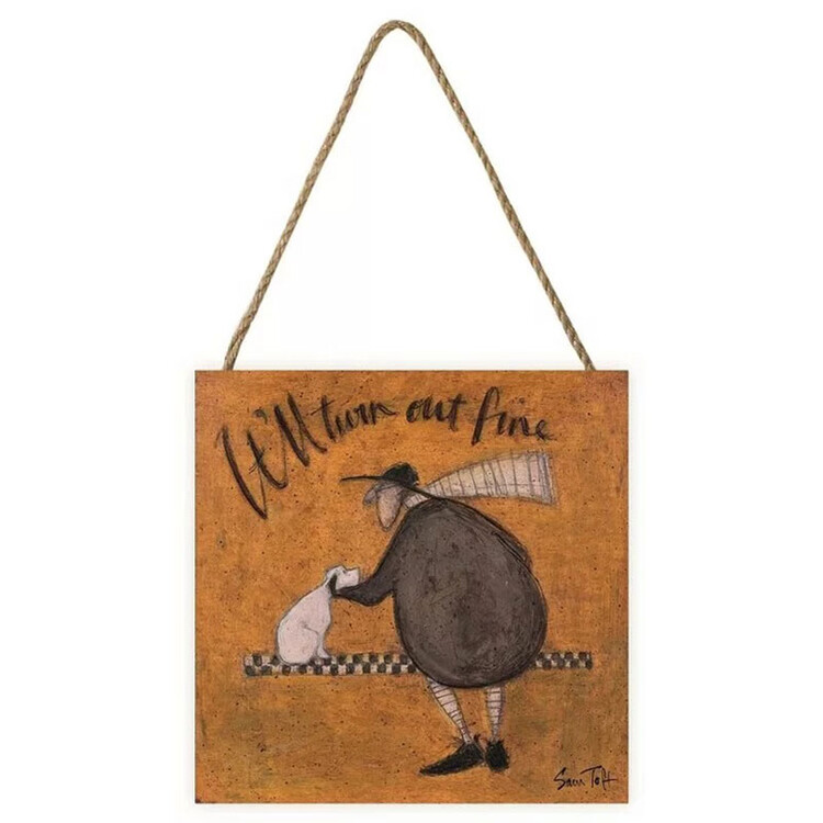 Levně Dřevěný obraz Sam Toft - It‘ll Turn Out Fine, 20 × 20 cm