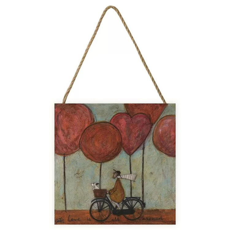 Levně Dřevěný obraz Sam Toft - Love Is All Around, 20 × 20 cm