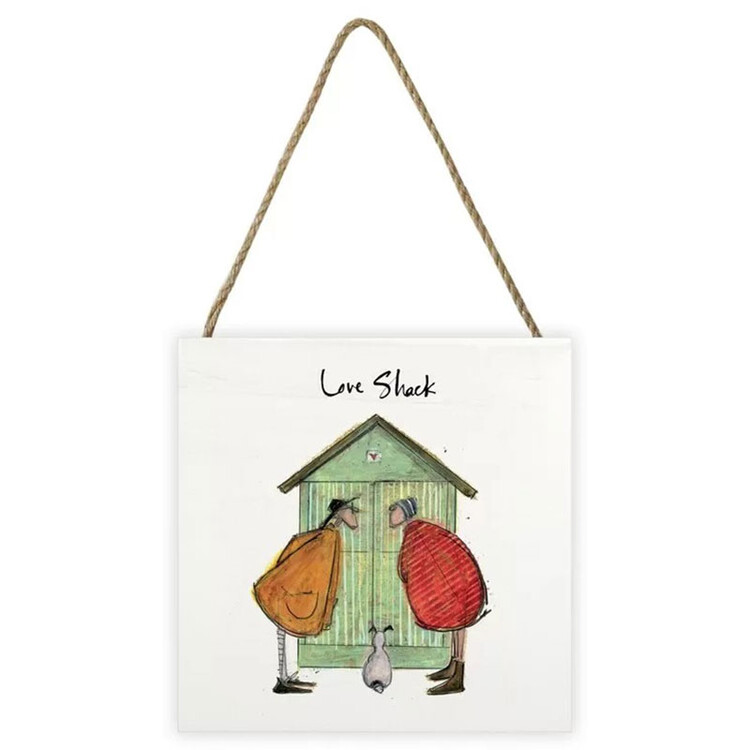 Levně Dřevěný obraz Sam Toft - Love Shack, 20 × 20 cm