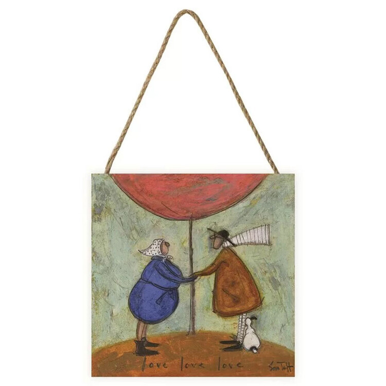 Levně Dřevěný obraz Sam Toft - Love, Love, Love, 20 × 20 cm