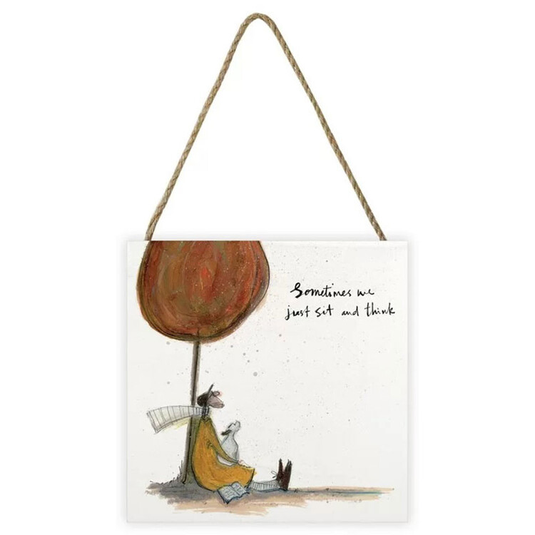 Levně Dřevěný obraz Sam Toft - Sometimes We Just Sit and Think, 20 × 20 cm