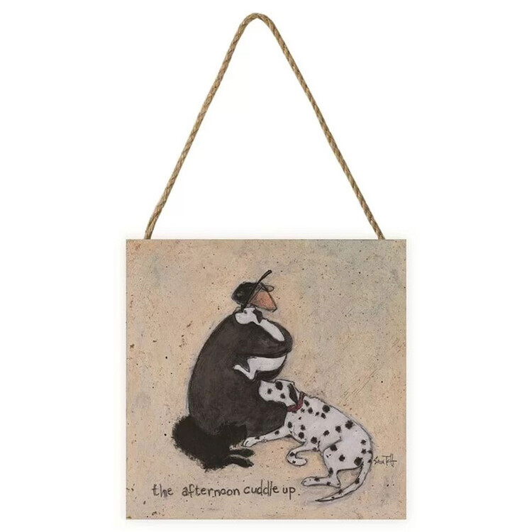 Levně Dřevěný obraz Sam Toft - The Afternoon Cuddle Up, 20 × 20 cm