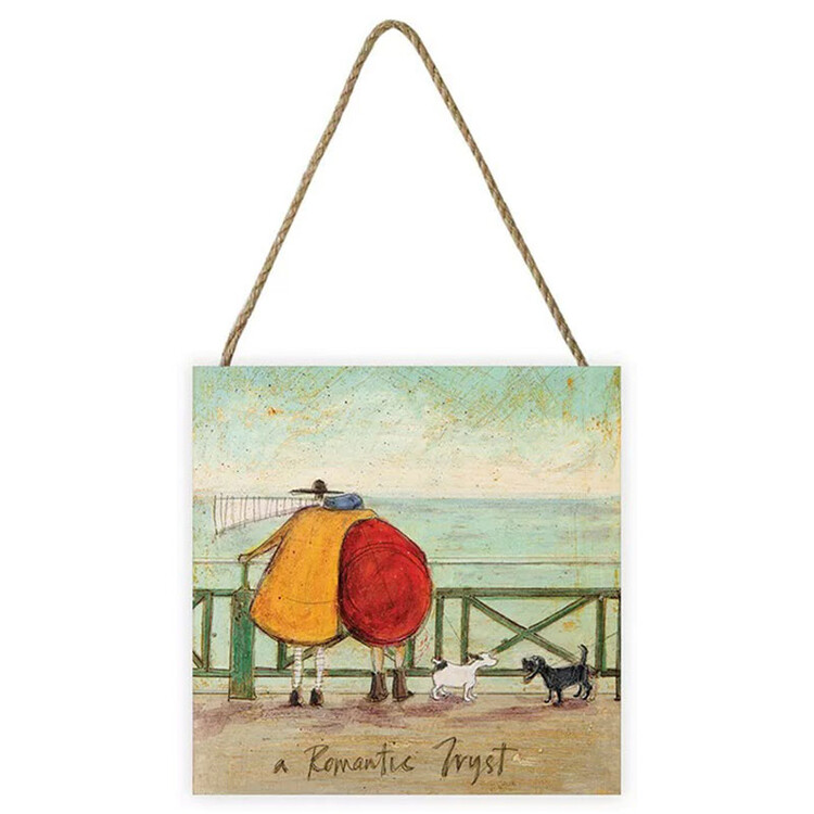 Levně Dřevěný obraz Sam Toft - A Romantic Tryst, 20 × 20 cm
