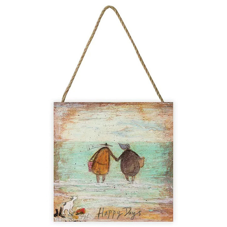 Levně Dřevěný obraz Sam Toft - Happy Days, 20 × 20 cm