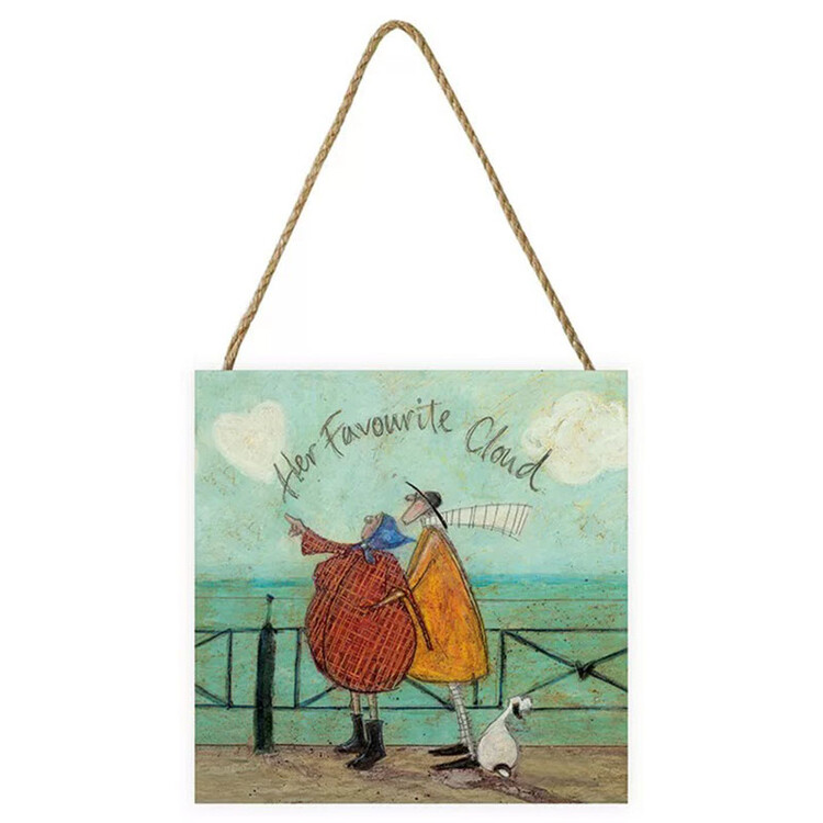 Levně Dřevěný obraz Sam Toft - Her Favourite Cloud, 20 × 20 cm