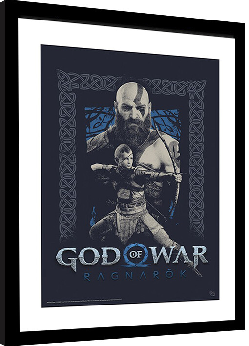 Obraz na zeď - God of War: Ragnarok - Kratos and Atreus, 34 × 44.2 cm, 40 l