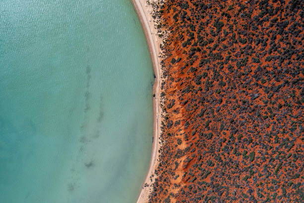 Fotografie Drone photo looking down on the, Abstract Aerial Art, 40 × 26.7 cm