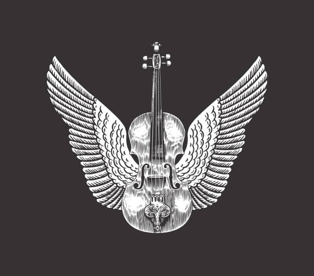 Levně Plakát, Obraz - Violin with wings. Hand Drawn grunge, ArtBalitskiy, 40 × 35.2 cm