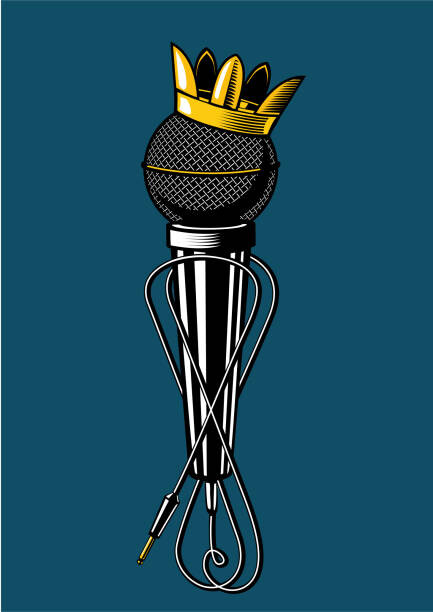 Levně Plakát, Obraz - Microphone with kings crown., ne2pi, 30 × 40 cm