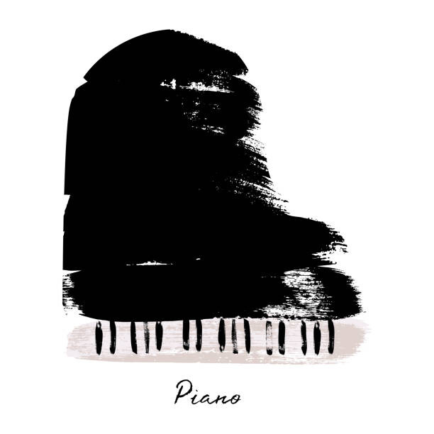 Levně Plakát, Obraz - Painted with brush strokes piano. Vector, olegback, 40 × 40 cm