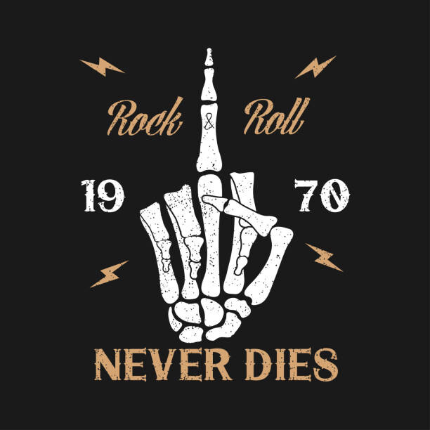 Levně Plakát, Obraz - Rock-n-Roll music grunge typography for t-shirt., Roman Prysiazhniuk, 40 × 40 cm