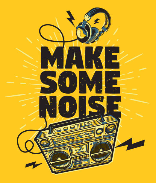 Levně Plakát, Obraz - Make some noise musical design with boom box, Alex_Bond, 34.1 × 40 cm