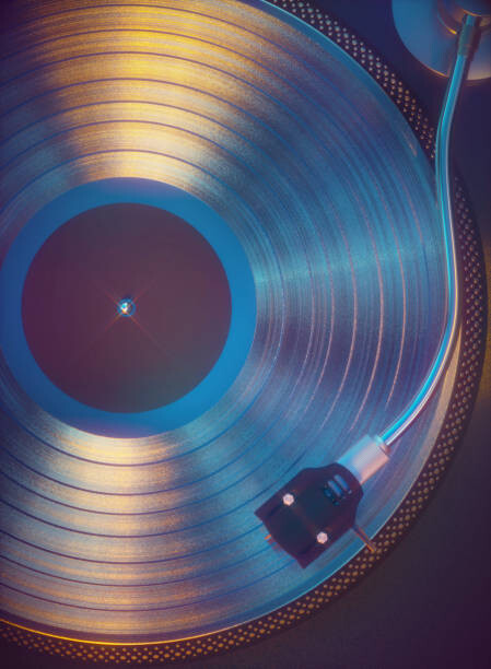 Levně Plakát, Obraz - Vinyl record being played, illustration, KTSDESIGN/SCIENCE PHOTO LIBRARY, 30 × 40 cm