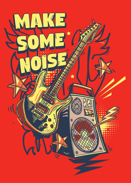 Levně Plakát, Obraz - Make some noise - electric guitar, Alex_Bond, 30 × 40 cm