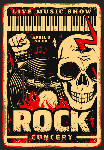 Levně Plakát, Obraz - Rock music festival concert vector poster, seamartini, 26.7 × 40 cm