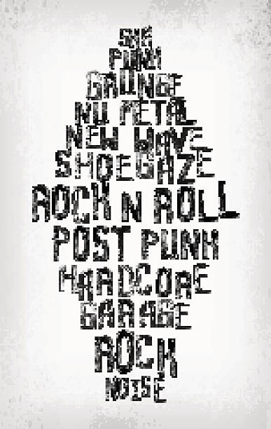 Levně Plakát, Obraz - Rock music styles tag cloud, grunge, MariaArefyeva, 26.7 × 40 cm