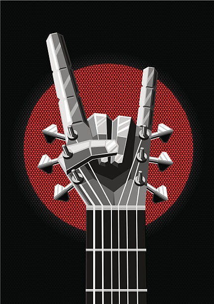 Levně Plakát, Obraz - Rock poster with a metal hand, ne2pi, 30 × 40 cm