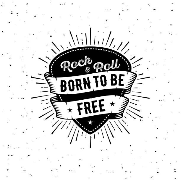 Levně Plakát, Obraz - Rock n Roll born free, tunejadez, 40 × 40 cm