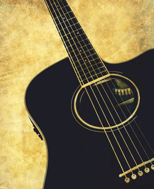 Levně Plakát, Obraz - Retro guitar textured background, SEAN GLADWELL, 30 × 40 cm