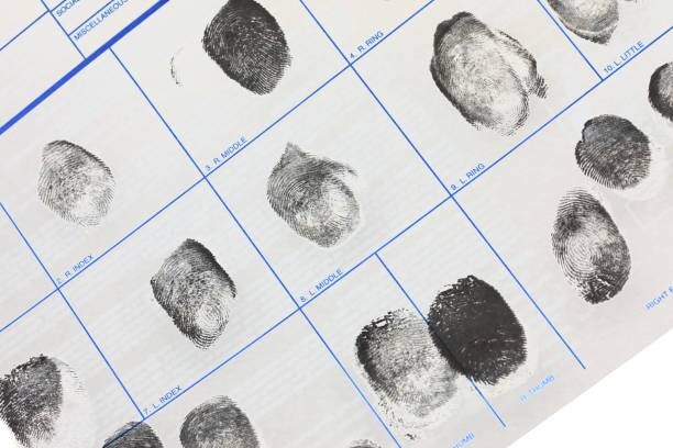 Levně Plakát, Obraz - Detail of a fingerprint document, Douglas Sacha, 40 × 26.7 cm