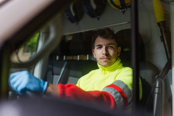 Levně Plakát, Obraz - portrait of a driver looking into the camera, Rawlstock, 40 × 26.7 cm