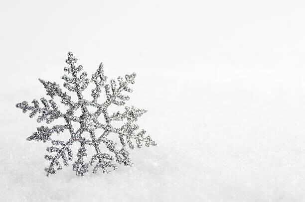 Plakát, Obraz - Christmas snowflake decoration on snow background, abzee, 40 × 26.7 cm