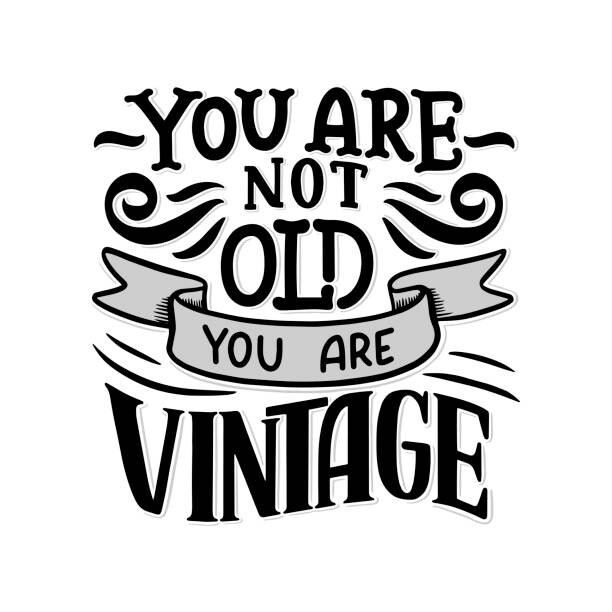 Ilustrace Birthday lettering in retro style. Anniversary, SvetlanaKutsin, 40 × 40 cm