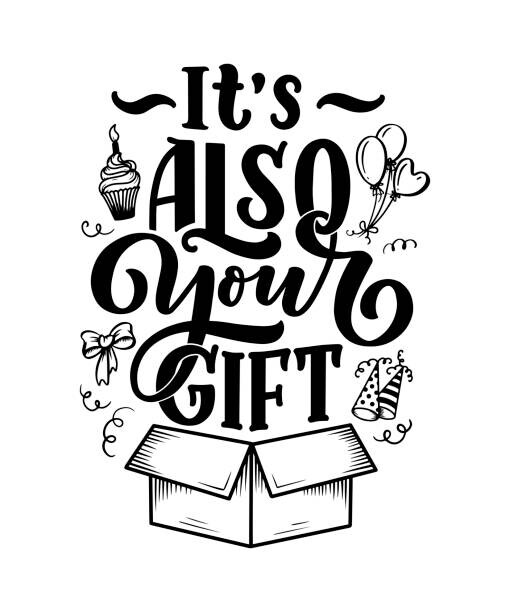 Ilustrace Birthday lettering in retro style. Anniversary, SvetlanaKutsin, 33.3 × 40 cm