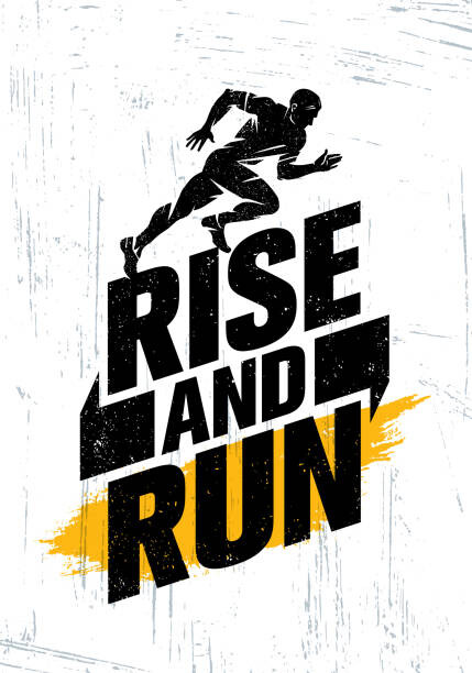 Ilustrace Rise And Run. Marathon Sport Event, subtropica, 26.7x40 cm
