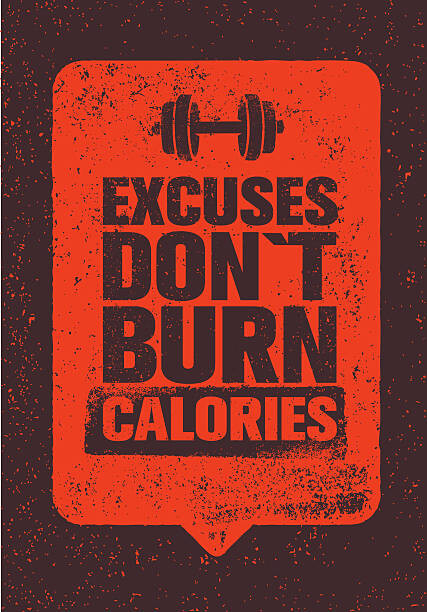 Ilustrace Excuses Don't Burn Calories. Gym Fitness, subtropica, 26.7 × 40 cm