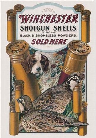Metallschild WIN - dog & quail